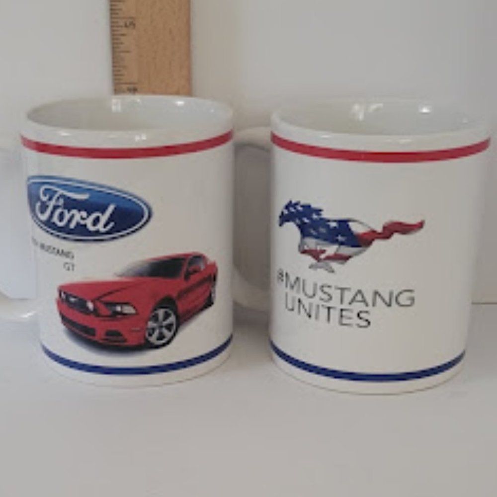 Set of 2 Ford Mustang Collectible Mugs Licensed Ford Products